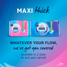 Lil-Lets maxi thick night sanitary pads pack with two pad sizes shown