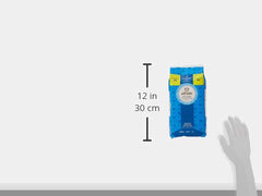 Lil lets pack of maxi thick night sanitary pads in blue wrapper shown beside 12 in 30 cm scale