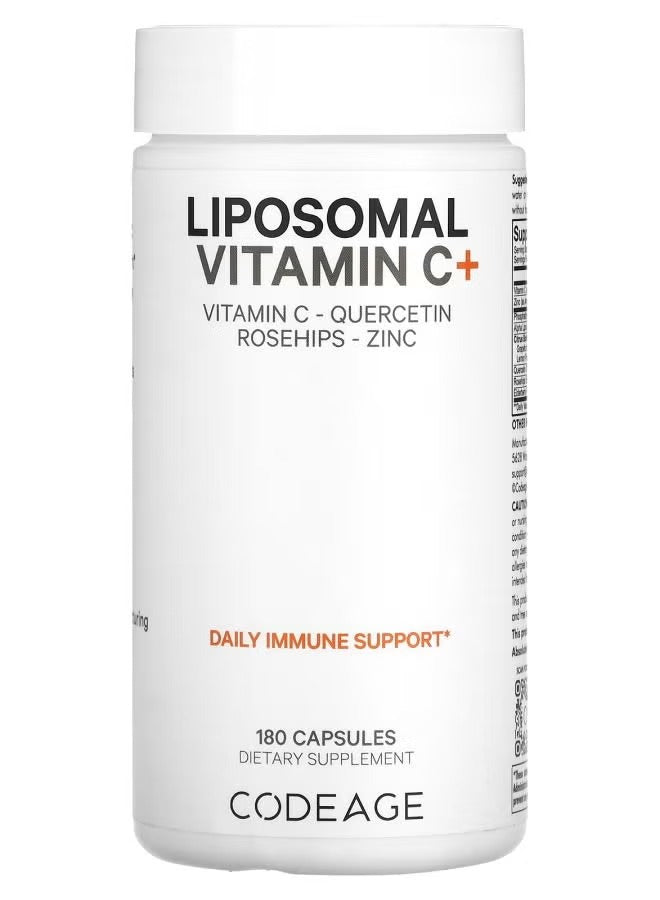 Codeage Liposomal Vitamin C with Quercetin and Zinc Dietary Supplement in a Bottle of 180 Capsules