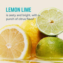 Lemon-lime hydration multiplier flavor graphic with lemon and lime slices