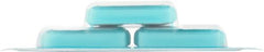Listerine Cool Mint Breath Strips close up of three blue mint strips in blister pack for fresh breath