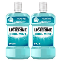 Listerine Cool Mint mouthwash pack two 500 ml bottles daily mouthwash for fresh breath and clean mouth