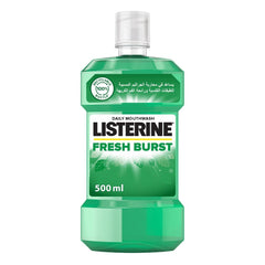 Listerine Fresh Burst mouthwash 500 ml green bottle with clear cap daily mouthwash for fresh breath