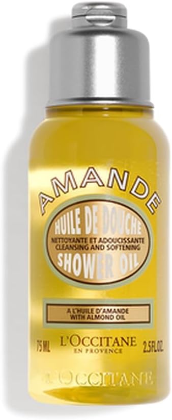 L'Occitane Almond Shower Oil 75ml for Cleansing and Softening Skin with Almond Oil