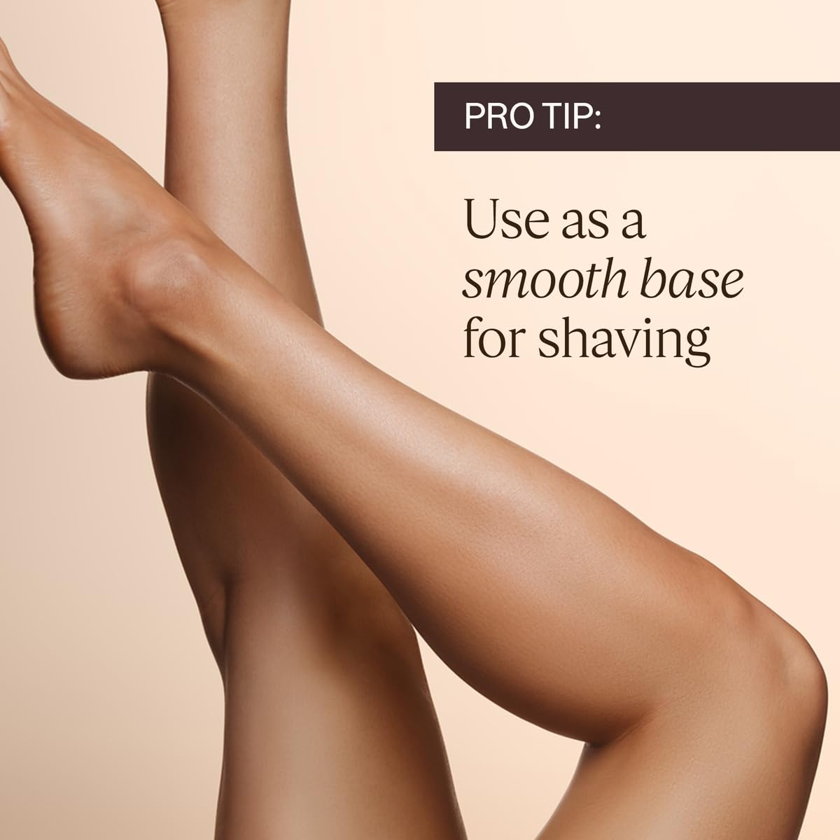 L'Occitane smoothing cream applied to legs for a smooth base for shaving