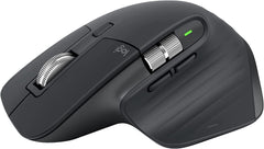 Logitech ergonomic mouse for productivity in black with scroll wheels and side buttons