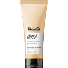 L'Oréal Absolut Repair Conditioner UAE in a gold tube designed for instant hair restoration and damage repair