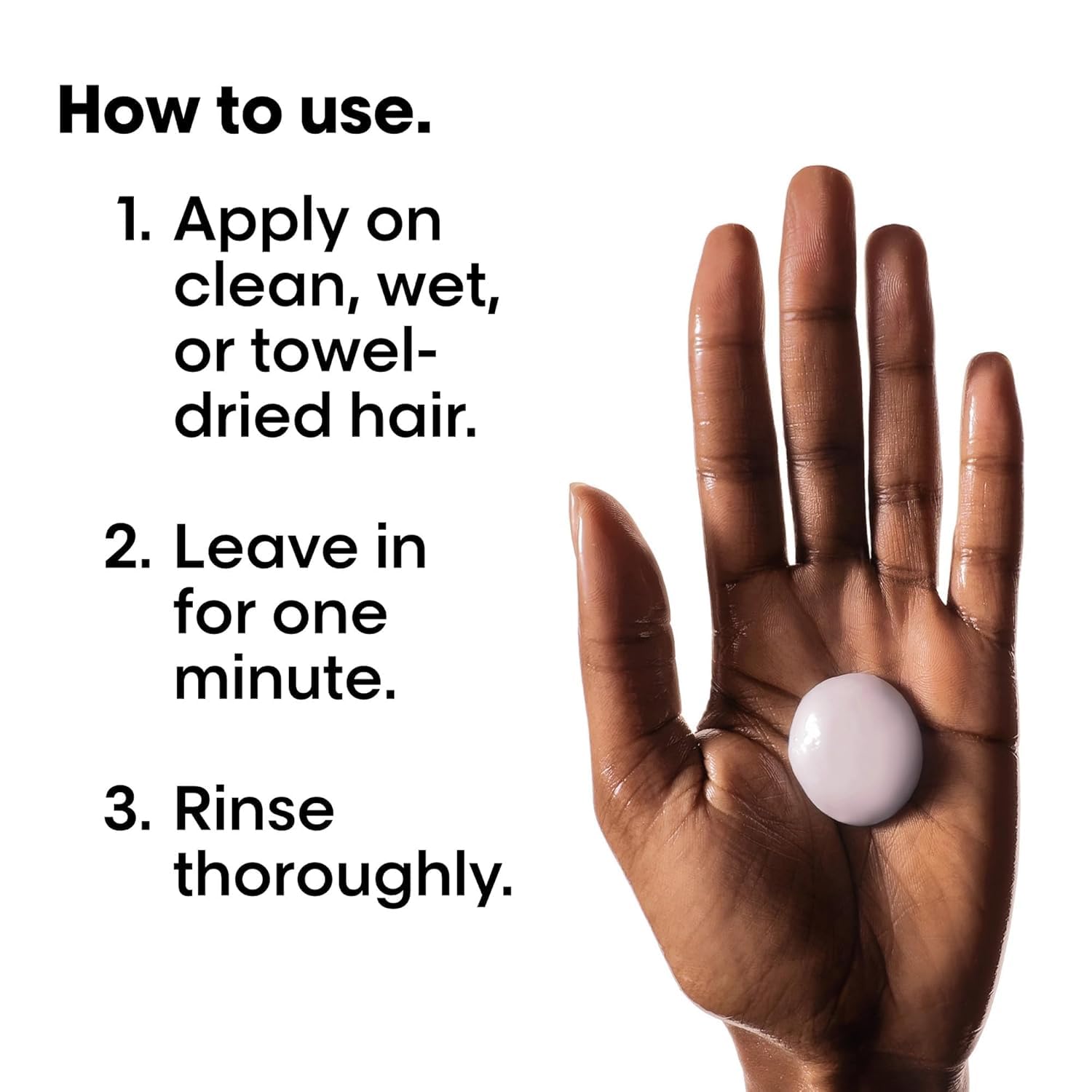 L'Oreal Color Mask for color-treated hair instructions showing usage steps on a hand