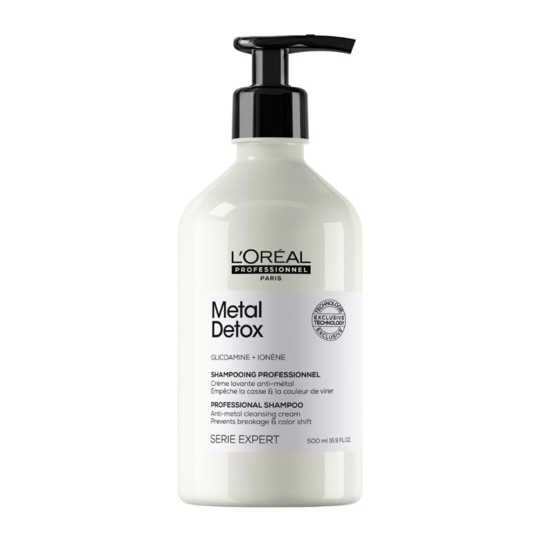 L'Oréal Metal Detox sulfate-free shampoo in a bottle with pump for professional hair care