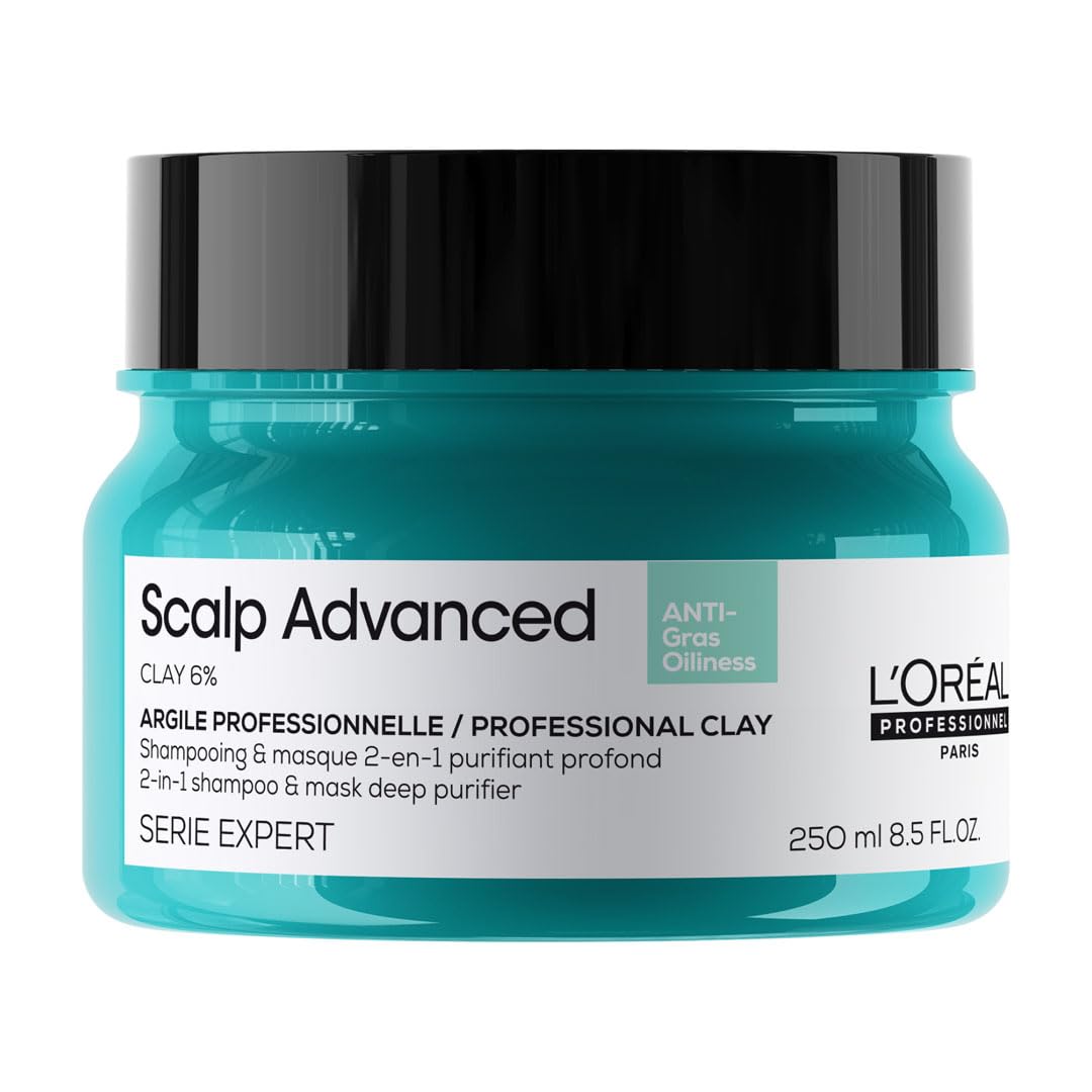 L'Oréal Professionnel anti-oil hair mask in blue jar for deep cleansing and oil control