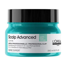 Turquoise hair mask jar with black cap, Scalp Advanced clay anti-oil formula, 250 ml