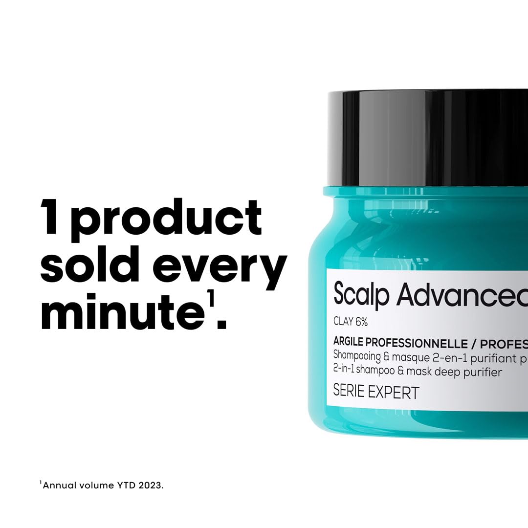 L'Oréal Professionnel anti-oil hair mask in blue jar for deep scalp cleansing and oil control