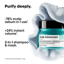 Turquoise Scalp Advanced 2-in-1 clay scalp shampoo and mask jar with black cap
