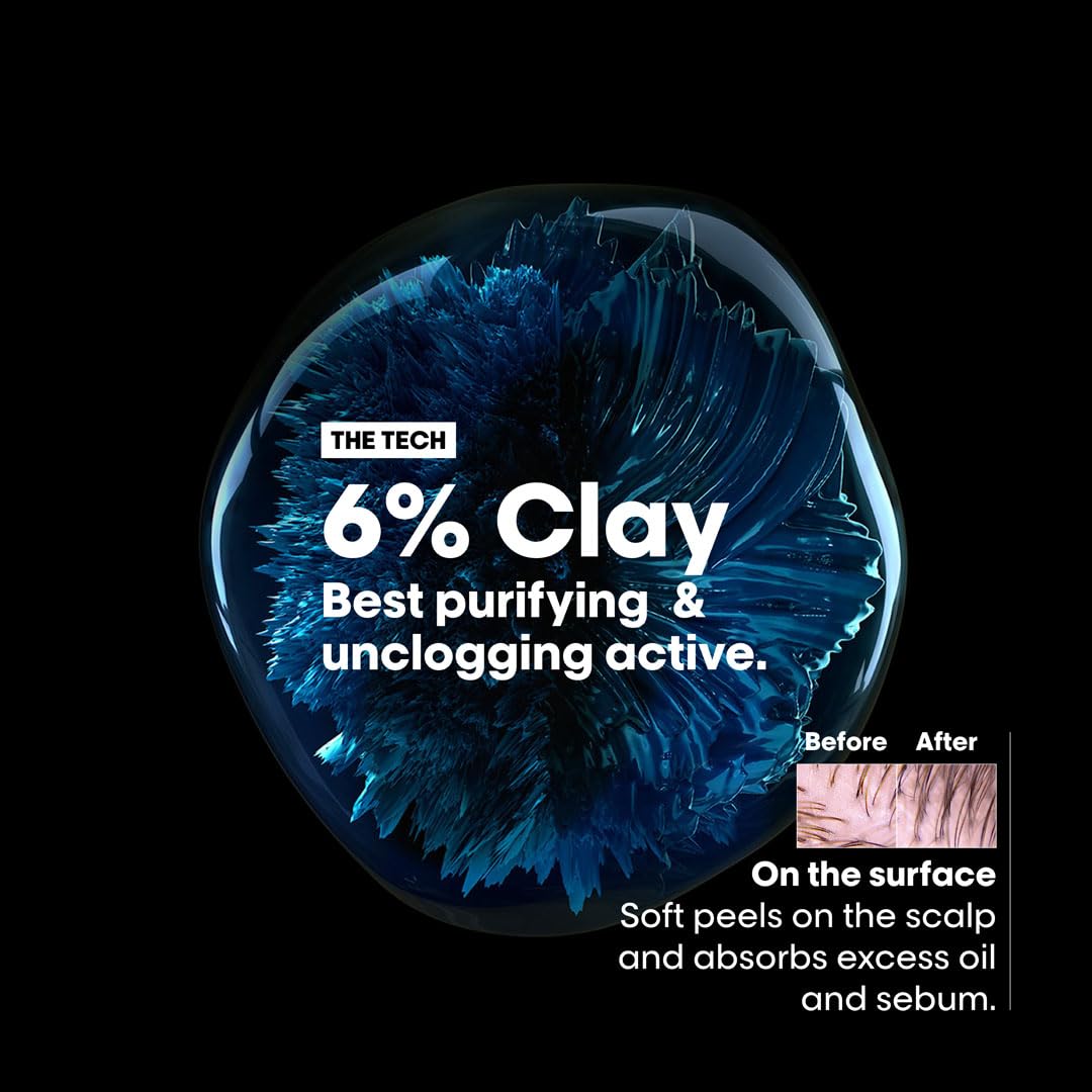 L'Oréal Professionnel anti-oil hair mask with 6% clay for purifying scalp and absorbing excess oil