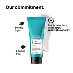 L'Oréal sensitive scalp treatment in a turquoise tube with a sulfate and silicone-free label for professional care
