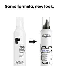 L'Oréal Professionnel Volume Extra Full spray bottle, white canister with black pump
