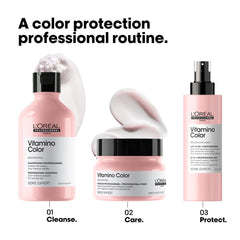 L’Oréal Professionnel Vitamino Color Shampoo for color-treated hair, part of a color protection routine.