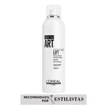 White Tecni Art Volume Lift hair mousse bottle with spray nozzle.