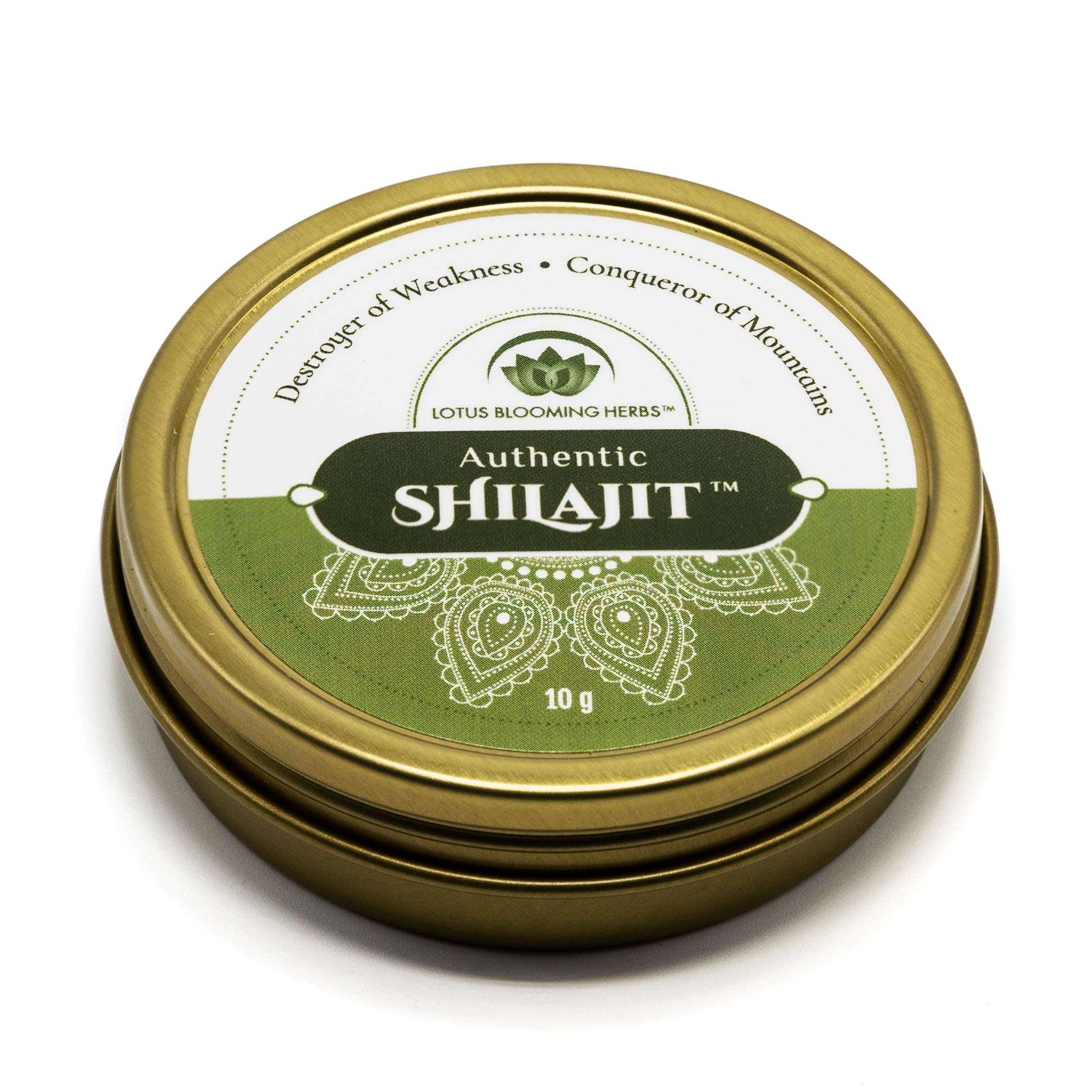 Lotus Blooming Herbs Authentic Shilajit 10g tin with green label pure Himalayan shilajit resin