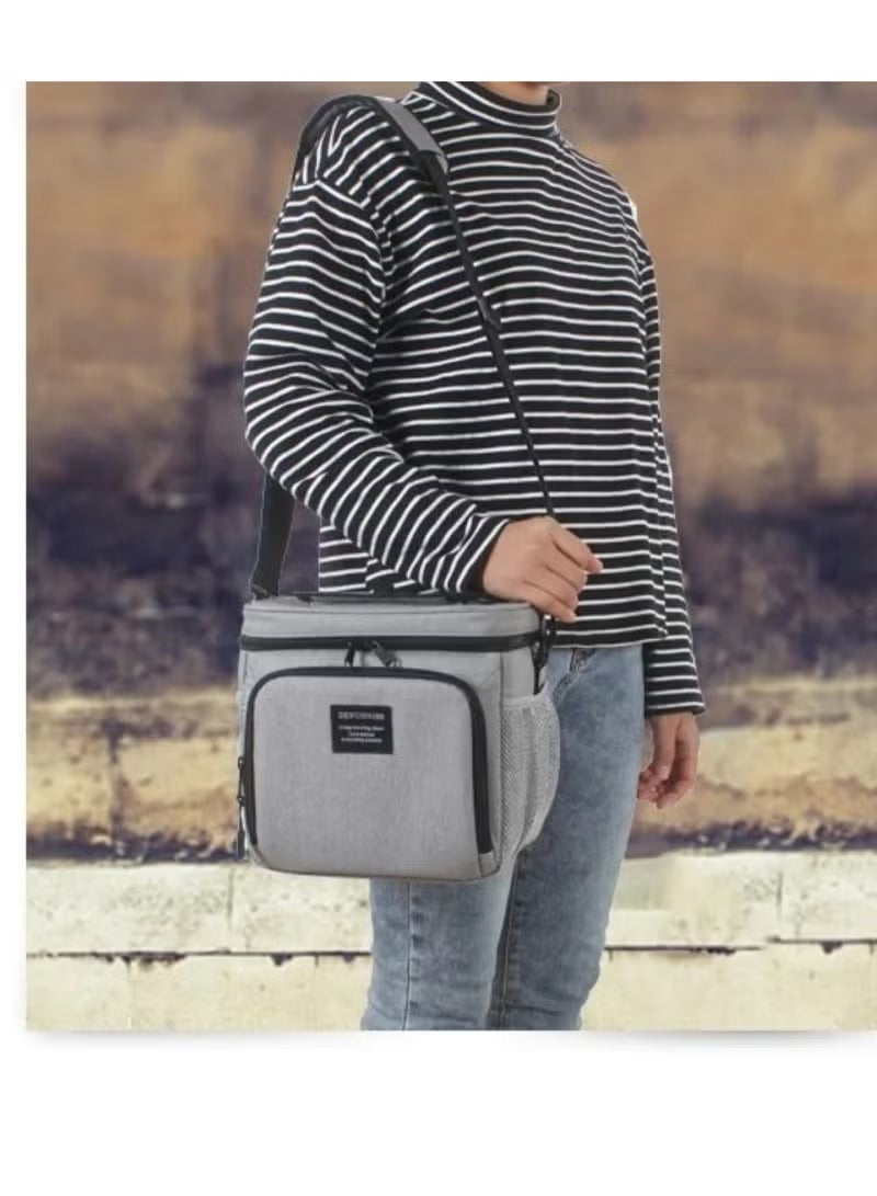 Huitich lunch box bag UAE in grey with adjustable strap for convenient meal storage