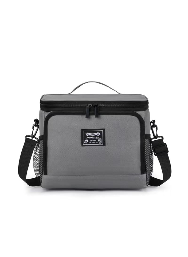 Huitich gray lunch box bag UAE with insulated interior and shoulder strap for meals on the go