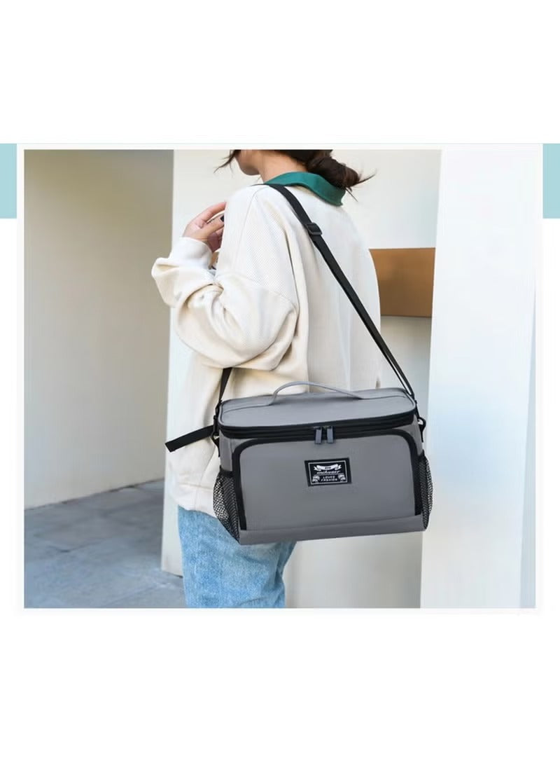 Huitich lunch box bag UAE in grey with shoulder strap for convenient meal transport