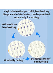 Magic calligraphy copybook set with pen refill for practice and handwriting that disappears in 10 minutes