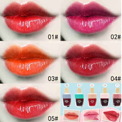 Huitich long lasting lip gloss pack showing five glossy lip colors with corresponding lip gloss bottles