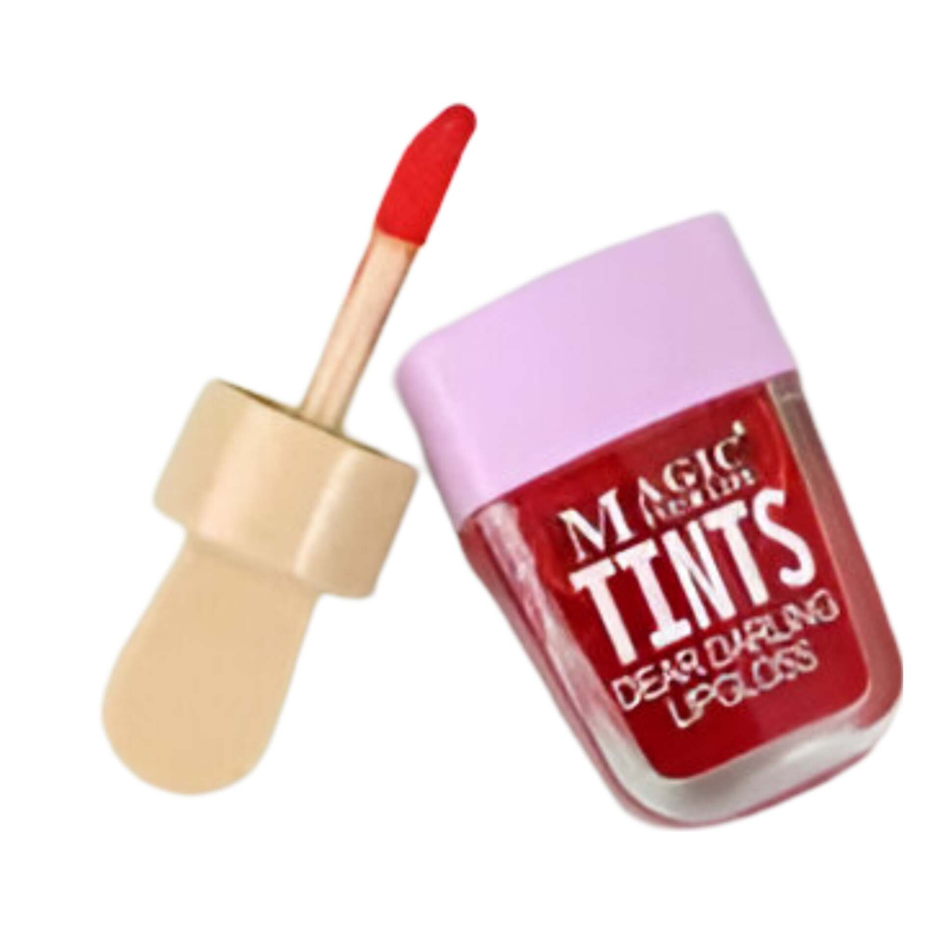 Huitich long lasting lip gloss pack with vibrant red tint and applicator wand for smooth application