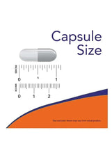 White capsule size illustration with measurement scale and Capsule Size text