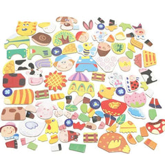 Huitich magnetic drawing board for children with colorful animal and shape magnets for creative learning