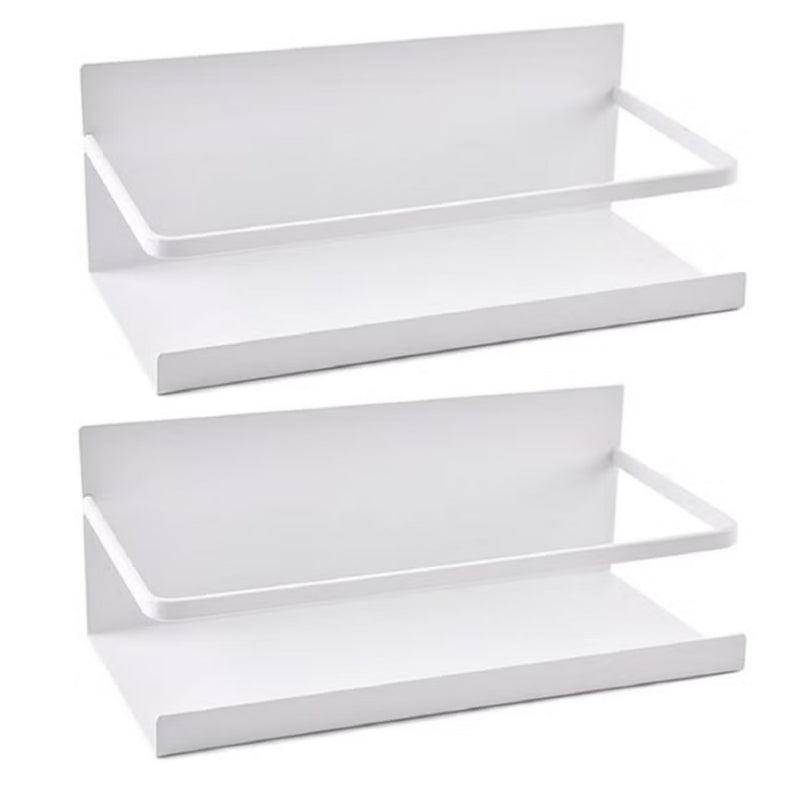 Huitich white magnetic kitchen rack with two tiers for organizing kitchen essentials