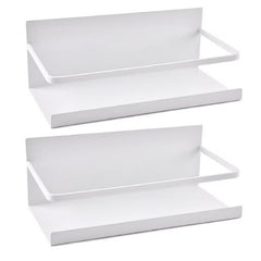Huitich white magnetic kitchen rack with two tiers for organizing kitchen essentials