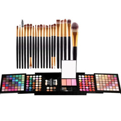 Huitich 177 color makeup palette set with diverse eyeshadows, blush, and a full brush collection