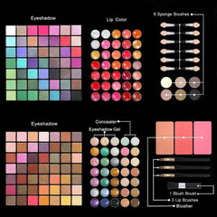 Huitich 177 color makeup palette set with eyeshadows lip colors concealer blusher and brushes