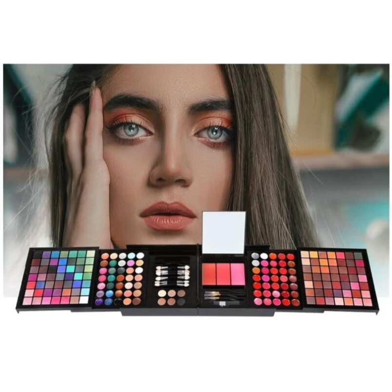 Huitich 177 color makeup palette set featuring a wide range of colorful eyeshadows, lip colors, and blushes