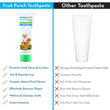 Fruit punch toothpaste vs other toothpaste comparison chart with check marks