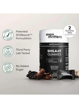Shilajit gummies supplement box and pouch with man matters branding