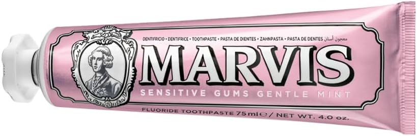 Marvis Sensitive Gums Toothpaste pink tube Gentle Mint fluoride formula for sensitive gums