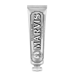 Marvis Whitening Mint Toothpaste in metallic silver 75ml tube with classic Marvis logo