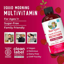 MaryRuth's Liquid Morning multivitamin bottle for ages 1+ sugar-free family friendly