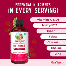 MaryRuth's liquid morning multivitamin bottle with vitamin C and D3 list