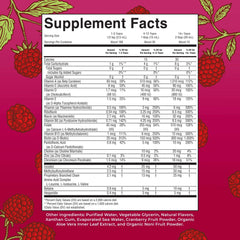 MaryRuth Organics supplement facts label for liquid multivitamin for women men and kids showing nutrients and ingredients