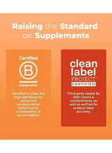 Clean label certification graphic panel for multivitamin product