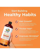 MaryRuth’s multivitamin bottle beside Healthy Habits checklist for hair growth