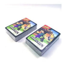 UNO Minecraft card game deck boxes with character artwork