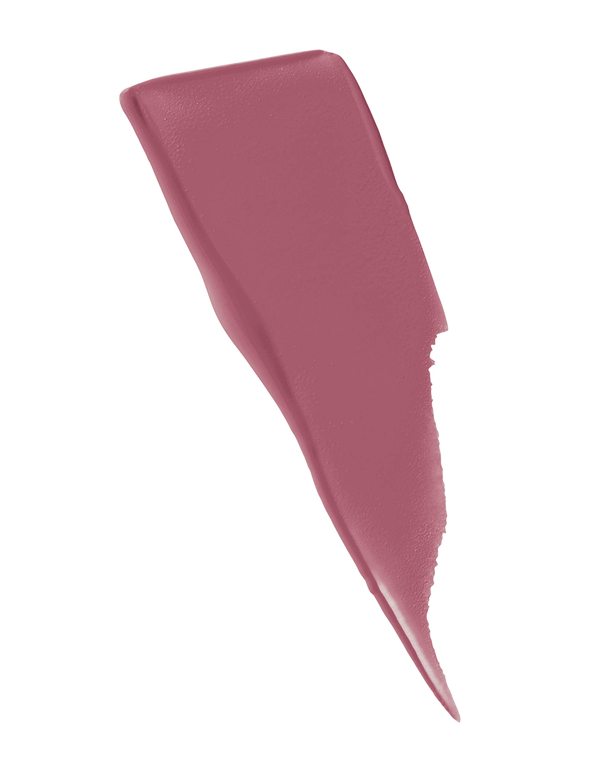 Maybelline SuperStay Matte Ink lipstick swatch in muted mauve pink on white background showing matte texture