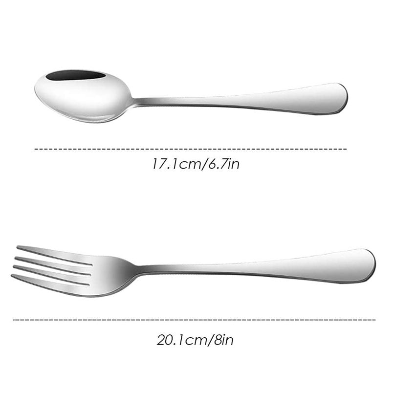 Huitich 12 piece cutlery set silver spoon and fork with polished stainless steel finish