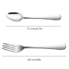 Huitich 12 piece cutlery set silver spoon and fork with polished stainless steel finish