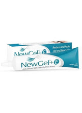 Scar gel tube with vitamin E label, NewGel+E 15g packaging